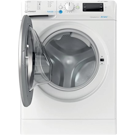 INDESIT Pralka z suszarką BDE 86435 9EWS EU Klasa efektywności energetycznej D, Ładowana od frontu, Pojemność prania 8 kg, 1400 INDESIT Pralka z suszarką BDE 86435 9EWS EU Klasa efektywności energetycznej D, Ładowana od frontu, Pojemność prania 8 kg, 1400