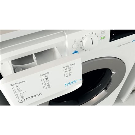INDESIT Pralka z suszarką BDE 86435 9EWS EU Klasa efektywności energetycznej D, Ładowana od frontu, Pojemność prania 8 kg, 1400 INDESIT Pralka z suszarką BDE 86435 9EWS EU Klasa efektywności energetycznej D, Ładowana od frontu, Pojemność prania 8 kg, 1400