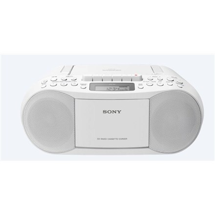 Sony CD/Kasetowy Boombox z Radiem CFDS70W Głośnik kasetowy, radio FM, odtwarzacz CD, wyjście słuchawkowe