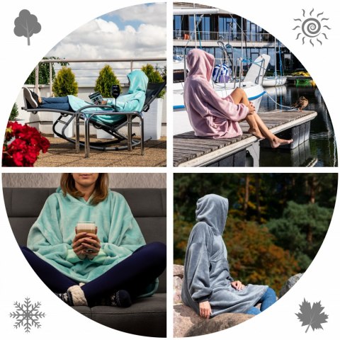 Bluzair Bluza Koc Hoodie Oversize Polska Szary 4w1 Bluzair Bluza Koc Hoodie Oversize Polska Szary 4w1