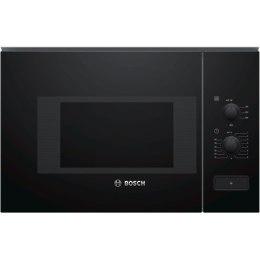 Bosch Kuchenka mikrofalowa BFL520MB0 20 L, pokrętło, 800 W, czarna, do zabudowy, funkcja Defrost
