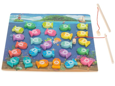 Gra drewniana rybki łowienie rybek na magnes montessori Gra drewniana rybki łowienie rybek na magnes montessori