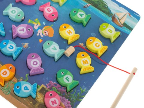 Gra drewniana rybki łowienie rybek na magnes montessori Gra drewniana rybki łowienie rybek na magnes montessori