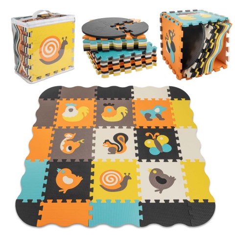 Puzzle piankowe mata / kojec dla dzieci 25el. kolorowe zwierzątka 114cm x 114cm x 1cm Puzzle piankowe mata / kojec dla dzieci 25el. kolorowe zwierzątka 114cm x 114cm x 1cm