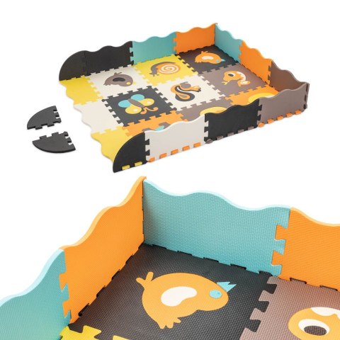 Puzzle piankowe mata / kojec dla dzieci 25el. kolorowe zwierzątka 114cm x 114cm x 1cm Puzzle piankowe mata / kojec dla dzieci 25el. kolorowe zwierzątka 114cm x 114cm x 1cm