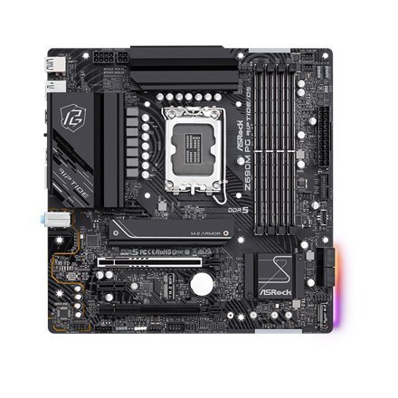 ASRock Z690M PG RIPTIDE/D5 Rodzina procesorów Intel, Gniazdo procesora LGA1700, DDR5 DIMM, Gniazda pamięci 4, Obsługiwane interf ASRock Z690M PG RIPTIDE/D5 Rodzina procesorów Intel, Gniazdo procesora LGA1700, DDR5 DIMM, Gniazda pamięci 4, Obsługiwane interf