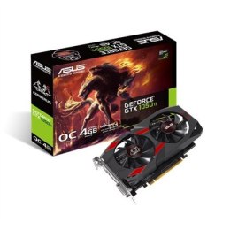 Asus Cerberus NVIDIA, 4 GB, GeForce GTX 1050 Ti, GDDR5, PCI Express 3.0, częstotliwość procesora 1366 MHz, ilość portów DVI-D -