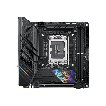 Asus ROG STRIX B760-I GAMING WIFI Rodzina procesorów Intel, Gniazdo procesora LGA1700, DDR5 DIMM, Gniazda pamięci 2, Obsługiwane Asus ROG STRIX B760-I GAMING WIFI Rodzina procesorów Intel, Gniazdo procesora LGA1700, DDR5 DIMM, Gniazda pamięci 2, Obsługiwane