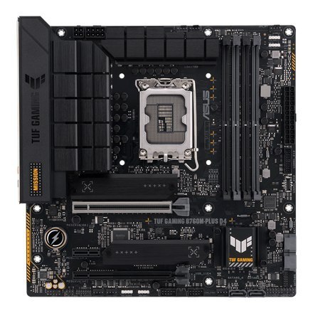 Asus TUF GAMING B760M-PLUS D4 Rodzina procesorów Intel, Gniazdo procesora LGA1700, DDR4 DIMM, Gniazda pamięci 4, Obsługiwane int Asus TUF GAMING B760M-PLUS D4 Rodzina procesorów Intel, Gniazdo procesora LGA1700, DDR4 DIMM, Gniazda pamięci 4, Obsługiwane int