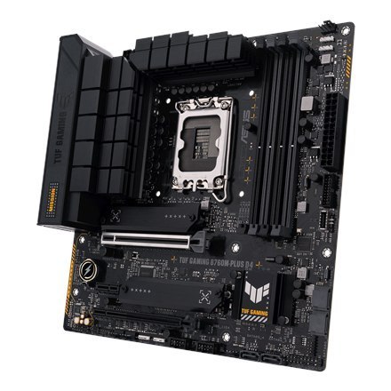 Asus TUF GAMING B760M-PLUS D4 Rodzina procesorów Intel, Gniazdo procesora LGA1700, DDR4 DIMM, Gniazda pamięci 4, Obsługiwane int Asus TUF GAMING B760M-PLUS D4 Rodzina procesorów Intel, Gniazdo procesora LGA1700, DDR4 DIMM, Gniazda pamięci 4, Obsługiwane int