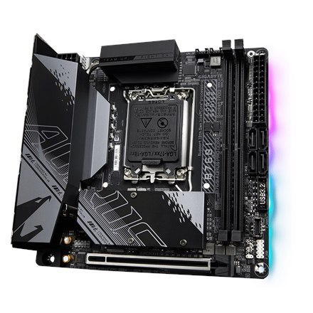 Gigabyte B760I AORUS PRO DDR4 1.0 M/B Rodzina procesorów Intel, Gniazdo procesora LGA1700, DDR4 DIMM, Gniazda pamięci 2, Obsługi