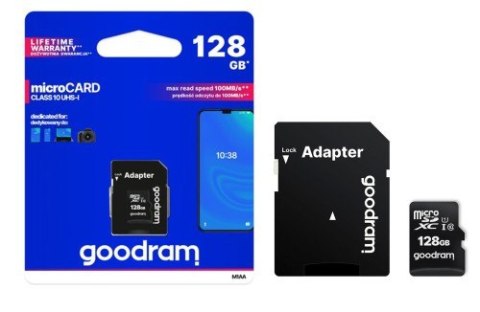 GOODRAM Karta Pamięci MicroSDHC 128GB CL10 UHS I + Adapter GOODRAM Karta Pamięci MicroSDHC 128GB CL10 UHS I + Adapter