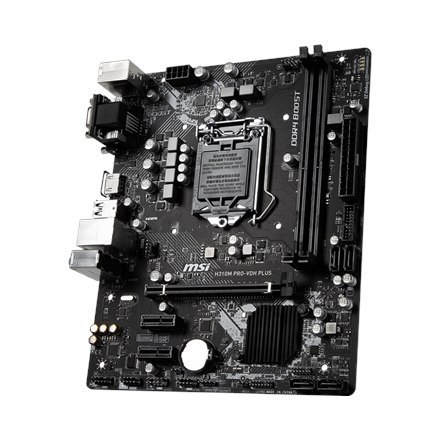 MSI H310M PRO-VDH PLUS Processor family Intel, Processor socket LGA1151, DDR4 DIMM, Memory slots 2, Supported hard disk drive i