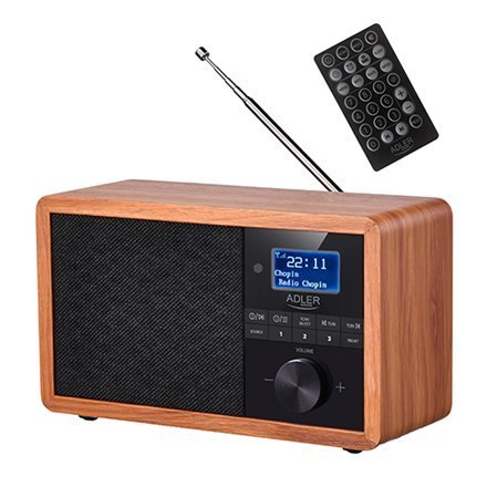 Adler Radio DAB+ Bluetooth AD 1184 Display LCD, Black/Brown, Alarm function Adler Radio DAB+ Bluetooth AD 1184 Display LCD, Black/Brown, Alarm function