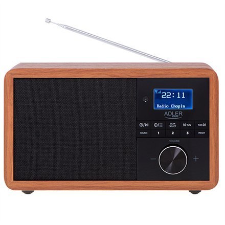 Adler Radio DAB+ Bluetooth AD 1184 Display LCD, Black/Brown, Alarm function Adler Radio DAB+ Bluetooth AD 1184 Display LCD, Black/Brown, Alarm function