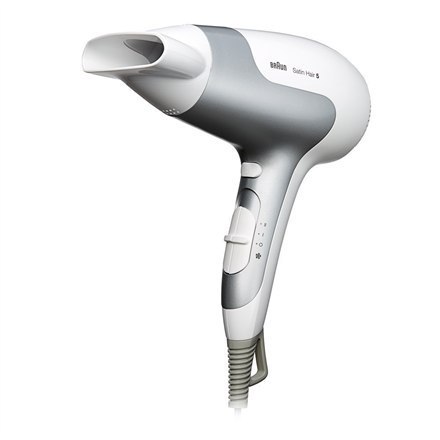 Braun Suszarka do włosów Satin Hair 5 HD 580 2500 W, ilość ustawień temperatury 3, funkcja Ionic, biały/srebrny Braun Suszarka do włosów Satin Hair 5 HD 580 2500 W, ilość ustawień temperatury 3, funkcja Ionic, biały/srebrny