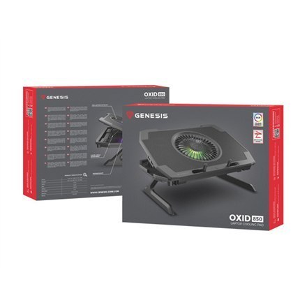 Genesis Laptop Cooling Pad OXID 850 Black, 270 x 400 x 35 mm Genesis Laptop Cooling Pad OXID 850 Black, 270 x 400 x 35 mm
