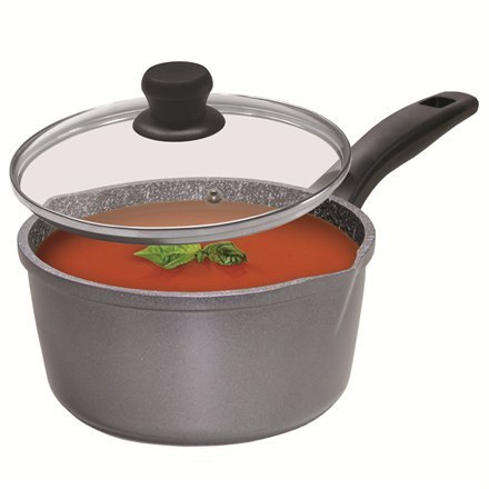 Stoneline 12584 Rondel, 18 cm, Odpowiedni do wszystkich kuchenek łącznie z indukcyjną, Antracyt, Powłoka nieprzywierająca, Pokry