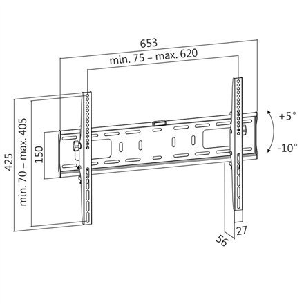 Logilink BP0018 TV Wall mount, 37"-70", tilt+5?-10?, 56mm