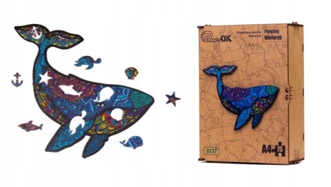 Puzzle Drewniane EKO 75 Potężny Wieloryb A4 PuzA4-01737 Puzzle Drewniane EKO 75 Potężny Wieloryb A4 PuzA4-01737