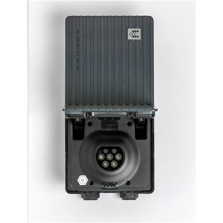 Teltonika Energy TeltoCharge 16A, 3 fazowy, 11kW, gniazdo typu 2, WiFi/BLE/ETH/NFC/RS485 kolor szary łupkowy Teltonika Energy TeltoCharge 16A, 3 fazowy, 11kW, gniazdo typu 2, WiFi/BLE/ETH/NFC/RS485 kolor szary łupkowy