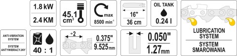 PILARKA SPALINOWA 2.45KM 36CM 0,375'' PILARKA SPALINOWA 2.45KM 36CM 0,375''
