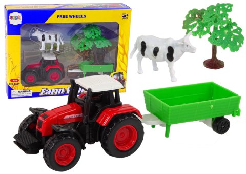 Zestaw Farma Traktor Przyczepa Krowa 1:64 Zestaw Farma Traktor Przyczepa Krowa 1:64