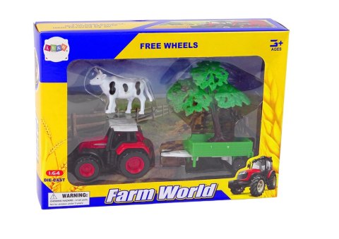 Zestaw Farma Traktor Przyczepa Krowa 1:64 Zestaw Farma Traktor Przyczepa Krowa 1:64