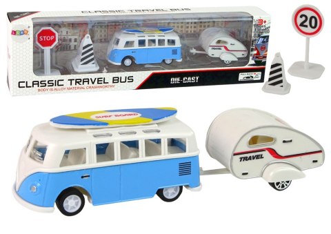 Zestaw Pojazdów Niebieski Bus z Przyczepą Campingową Zestaw Pojazdów Niebieski Bus z Przyczepą Campingową