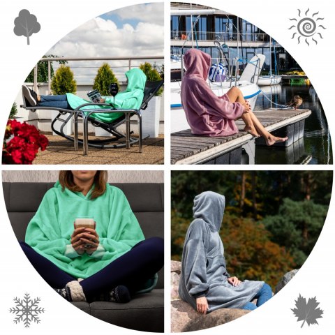 Bluzair Bluza Koc Hoodie Oversize Polska Miętowy Bluzair Bluza Koc Hoodie Oversize Polska Miętowy