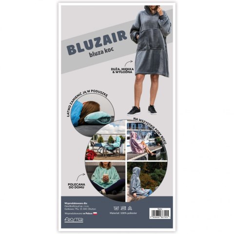 Bluzair Bluza Koc Hoodie Oversize Polska Miętowy Bluzair Bluza Koc Hoodie Oversize Polska Miętowy
