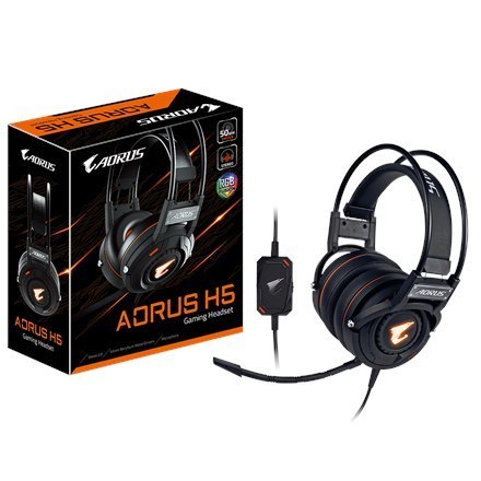Gigabyte Gaming Headset AORUS H5 3,5 mm, czarny, wbudowany mikrofon Gigabyte Gaming Headset AORUS H5 3,5 mm, czarny, wbudowany mikrofon