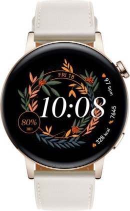 Huawei GT 3 (42 mm) 1.32?, Smart watch, GPS (satellite), AMOLED, Touchscreen, Heart rate monitor, Waterproof, Bluetooth, White L