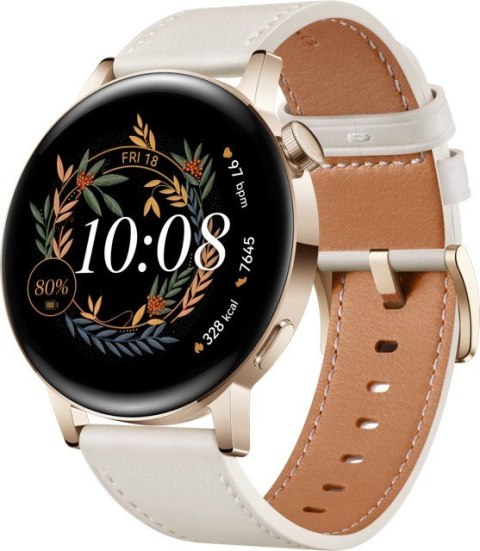 Huawei GT 3 (42 mm) 1.32?, Smart watch, GPS (satellite), AMOLED, Touchscreen, Heart rate monitor, Waterproof, Bluetooth, White L Huawei GT 3 (42 mm) 1.32?, Smart watch, GPS (satellite), AMOLED, Touchscreen, Heart rate monitor, Waterproof, Bluetooth, White L