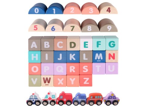 Zestaw Drewnianych Klocków Miasto Litery Puzzle 115 Sztuk Zestaw Drewnianych Klocków Miasto Litery Puzzle 115 Sztuk