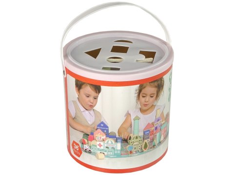 Zestaw Drewnianych Klocków Miasto Litery Puzzle 115 Sztuk Zestaw Drewnianych Klocków Miasto Litery Puzzle 115 Sztuk