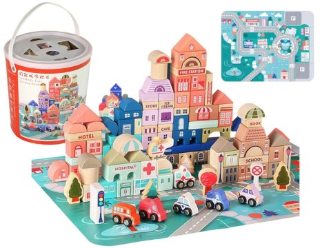 Zestaw Drewnianych Klocków Miasto Litery Puzzle 135 Sztuk Zestaw Drewnianych Klocków Miasto Litery Puzzle 135 Sztuk