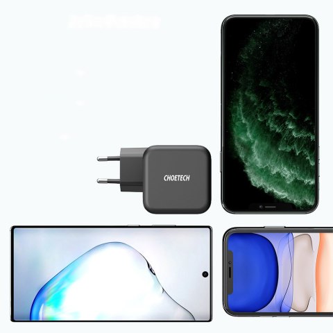 Ładowarka sieciowa GaN USB Typ C 60W + kabel USB Typ C 1.8m czarny Ładowarka sieciowa GaN USB Typ C 60W + kabel USB Typ C 1.8m czarny