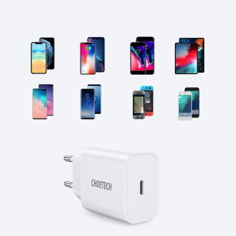 Ładowarka sieciowa USB Typ C PD 20W biały Ładowarka sieciowa USB Typ C PD 20W biały