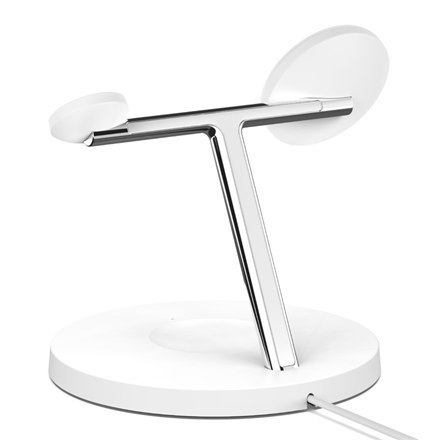 Bezprzewodowa podstawka ładująca Belkin Pro MagSafe 3w1 + zasilacz sieciowy BOOST CHARGE biały, 15 W Bezprzewodowa podstawka ładująca Belkin Pro MagSafe 3w1 + zasilacz sieciowy BOOST CHARGE biały, 15 W