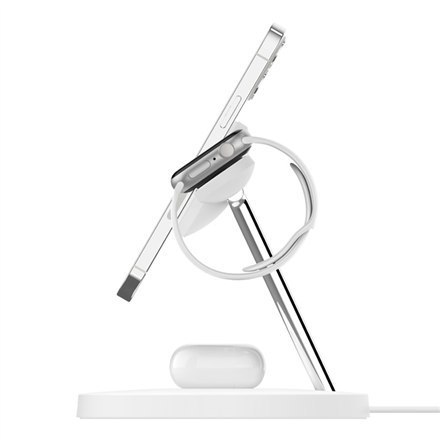 Bezprzewodowa podstawka ładująca Belkin Pro MagSafe 3w1 + zasilacz sieciowy BOOST CHARGE biały, 15 W Bezprzewodowa podstawka ładująca Belkin Pro MagSafe 3w1 + zasilacz sieciowy BOOST CHARGE biały, 15 W