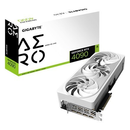 Gigabyte GV-N4090AERO OC-24GD 1.0 NVIDIA, 24 GB, GeForce RTX 4090, GDDR6X, PCI-E 4.0, liczba portów HDMI 1, taktowanie pamięci 2 Gigabyte GV-N4090AERO OC-24GD 1.0 NVIDIA, 24 GB, GeForce RTX 4090, GDDR6X, PCI-E 4.0, liczba portów HDMI 1, taktowanie pamięci 2