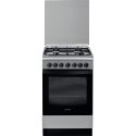 INDESIT Kuchenka IS5G5PHX/E Płyta grzewcza typ gaz, Piekarnik typ elektryczny, Stal nierdzewna, Szerokość 50 cm, Grillowanie, 60