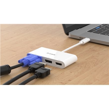 D-Link 3-in-1 USB-C to HDMI/VGA/DisplayPort Adapter DUB-V310 0,11 m D-Link 3-in-1 USB-C to HDMI/VGA/DisplayPort Adapter DUB-V310 0,11 m