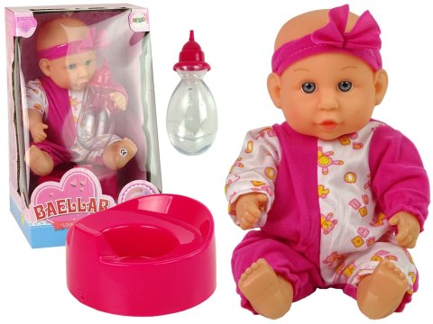 Lalka Bobas CiemnoRóżowa Nocnik Siusia Pije Kokardka 24 cm Lalka Bobas CiemnoRóżowa Nocnik Siusia Pije Kokardka 24 cm