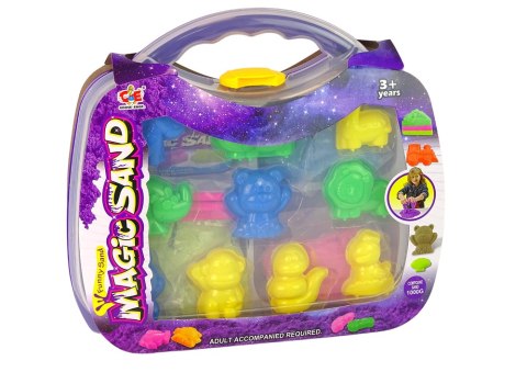 Magiczny Piasek Kinetyczny w Walizce 3 Kolory Foremki 1 kg Magiczny Piasek Kinetyczny w Walizce 3 Kolory Foremki 1 kg