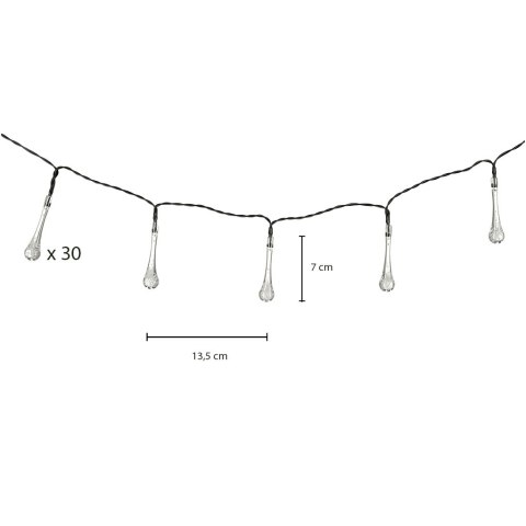 Lampki solarne ogrodowe sople 6,5m 30LED ciepły biały Lampki solarne ogrodowe sople 6,5m 30LED ciepły biały