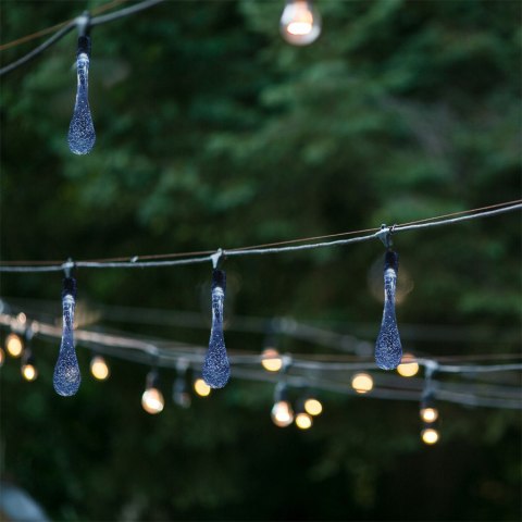Lampki solarne ogrodowe sople 6,5m 30LED zimny biały Lampki solarne ogrodowe sople 6,5m 30LED zimny biały