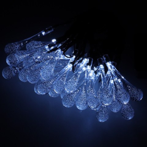 Lampki solarne ogrodowe sople 6,5m 30LED zimny biały Lampki solarne ogrodowe sople 6,5m 30LED zimny biały