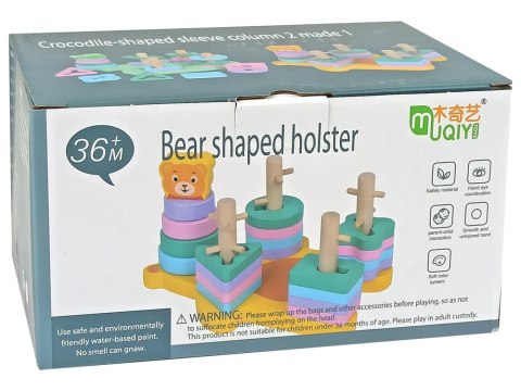 Drewniane Klocki Sorter Misie Różne Kształty Drewniane Klocki Sorter Misie Różne Kształty